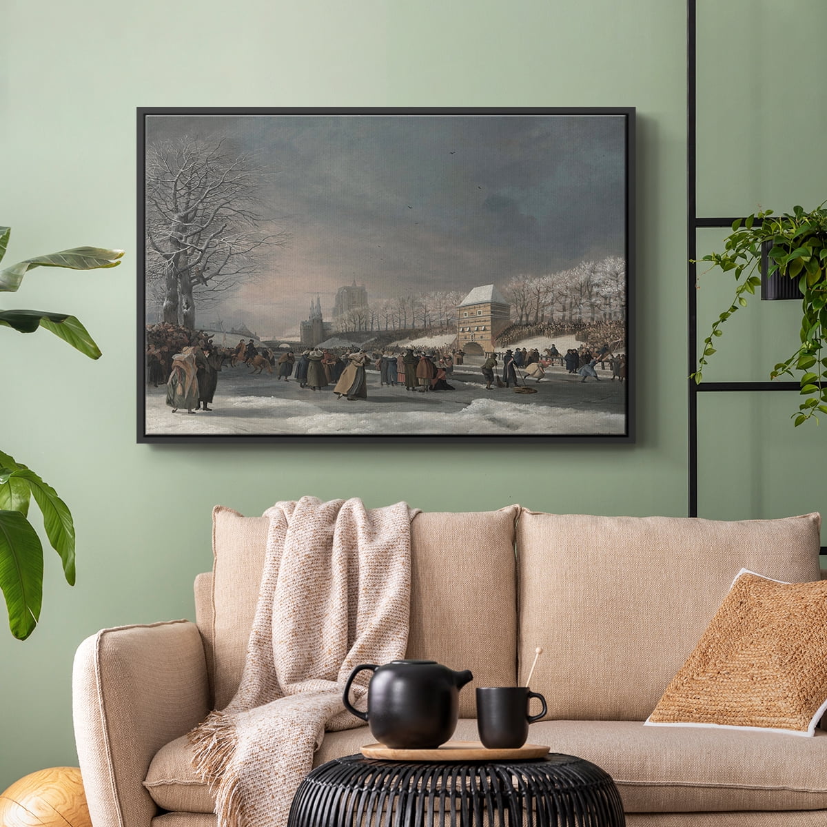 Vintage Landscape-CCCLXXXVII By Wexford Home Framed in Black Wood Gallery Wrapped Canvas 27 in. x 41 in.