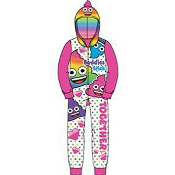Emoji Emoji Girls' Buddies Stick Rainbow Poop Hooded Blanket Sleeper