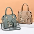 thumbnail image 3 of Stylago Women's Top Handle Purses with Embroidery Flower Leather Handbags Zipper Crossbody Shoulder Bags Ladies Work Tote Green, 3 of 4