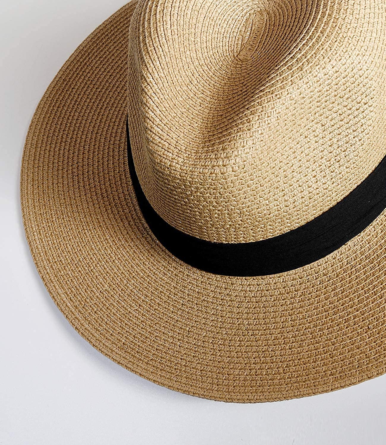 Womens Mens Wide Brim Straw Panama Hat 