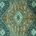 thumbnail image 1 of Ahgly Company Machine Washable Indoor Square Persian Turquoise Blue Traditional Area Rugs, 6' Square, 1 of 4