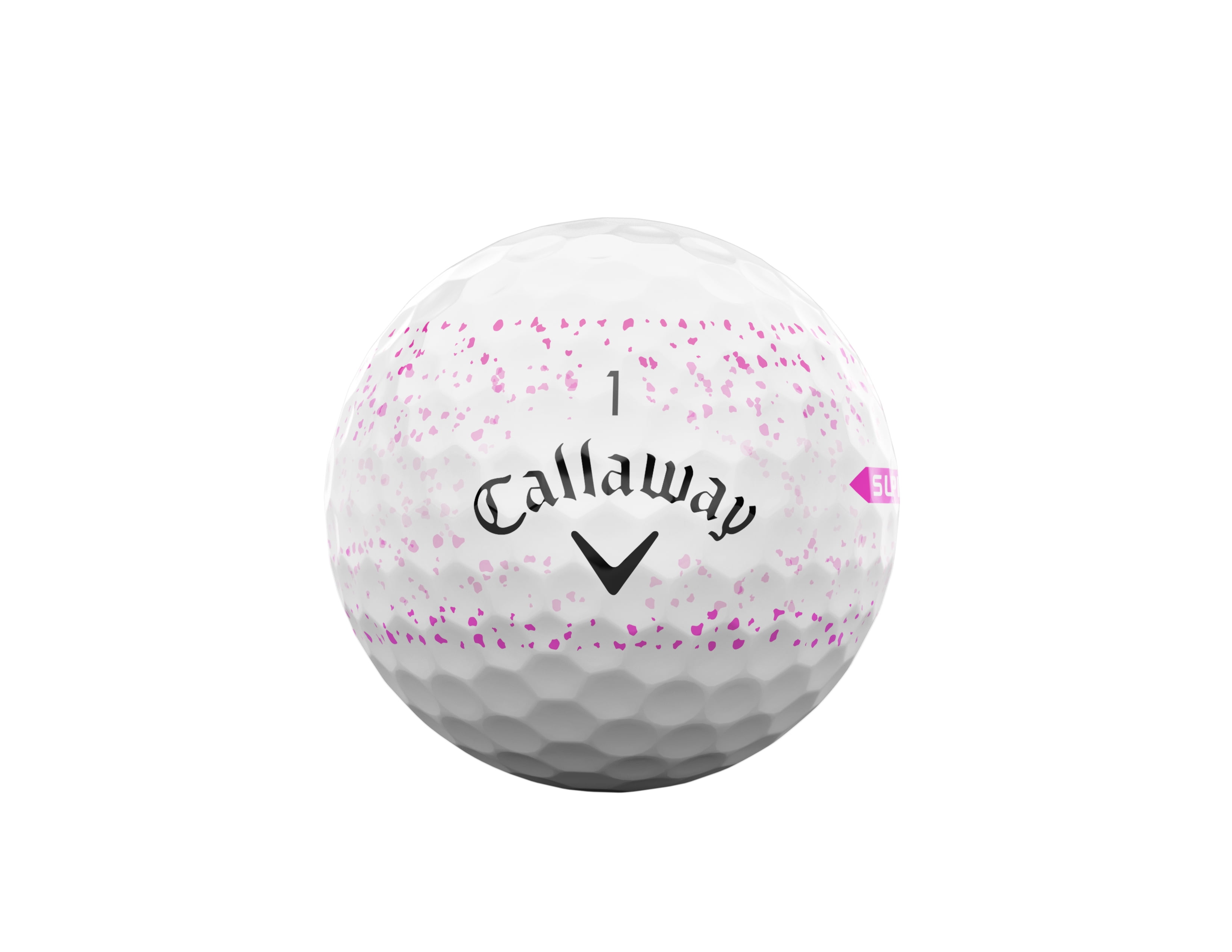 (2 pack) Callaway Golf 2025 Supersoft Splatter Golf Balls 12-Pack, White/Pink
