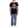 thumbnail image 4 of CafePress - Save Ukraine Stop War Pajamas - Women's Short Sleeve Print T-Shirt and Pants Dark Cotton Pajama Set, 4 of 7