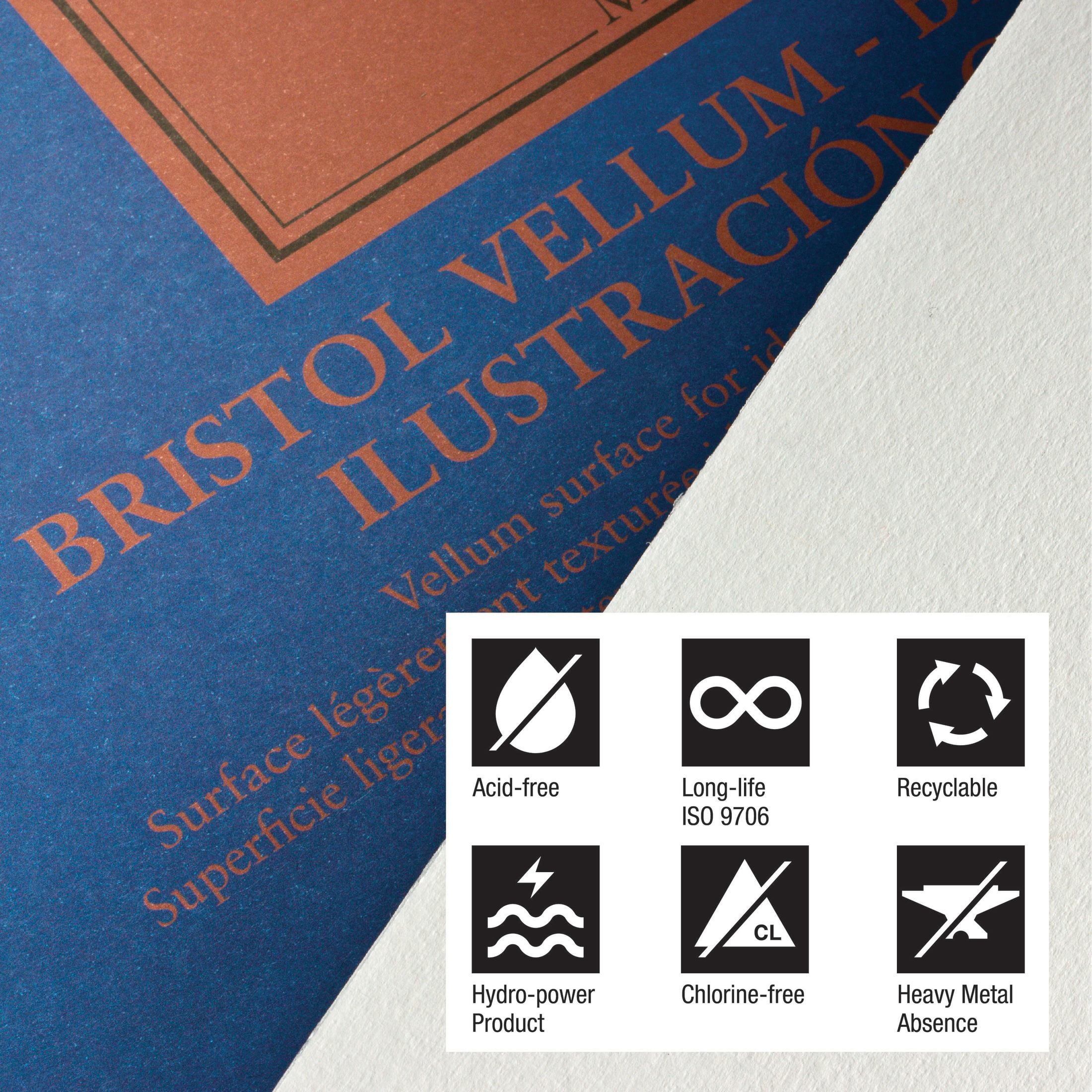 Fabriano 1264 Bristol Pad, Vellum, 18 inx24 in, 100 lb, 20 Sheets, 100% Alpha-Cellulose, Detail & Technical Drawing