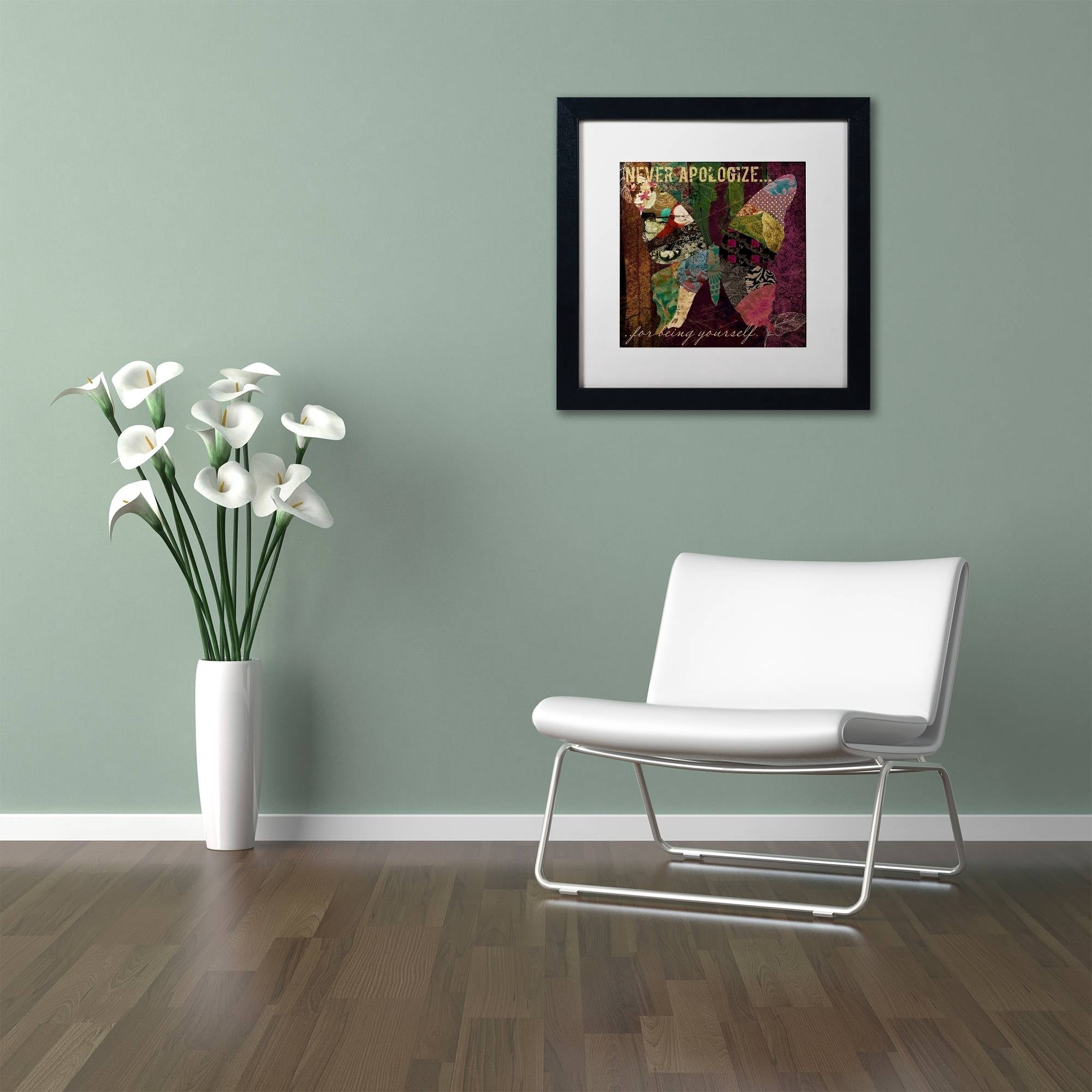 Trademark Fine Art "Winging It IV" Canvas Art by Color Bakery White Matte, Black Frame
