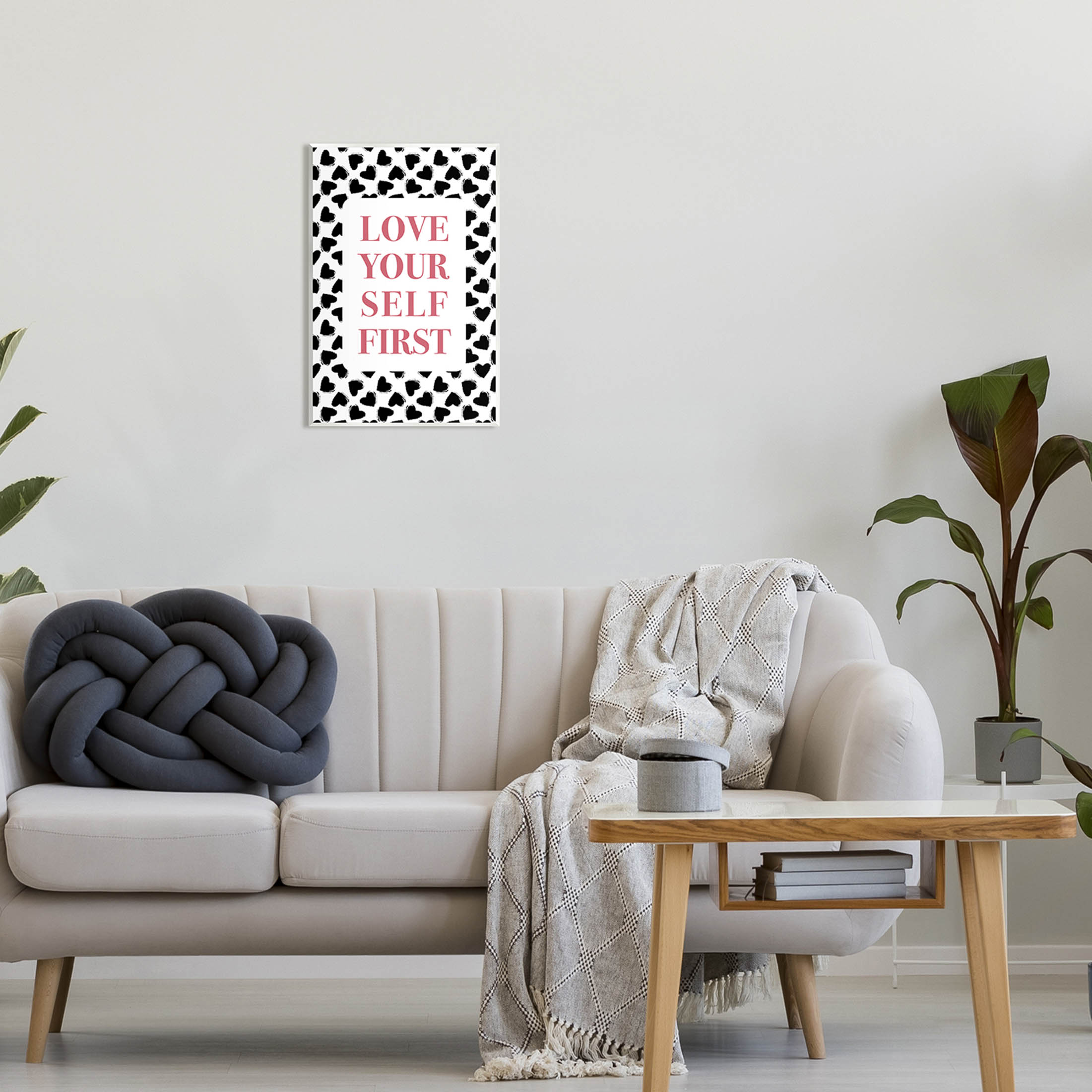 Stupell Industries Love Yourself First Phrase Graphic Art Unframed Art Print Wall Art, Design by Martina Pavlova