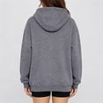 thumbnail image 4 of ECHFIPROM Womens Oversized Hoodies Gray 1/4 Zip Casual Solid Color Long Sleeve Ladies Pullover with Pocket Sports Fashion Top,XL, 4 of 7