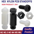 thumbnail image 2 of Black White Plastic Spacer Hex Nylon Standoff PCB Motherboard Threaded Support Board Rack Pillars Screw Nut Set M2M2.5M3 M4M5 M6, 2 of 5