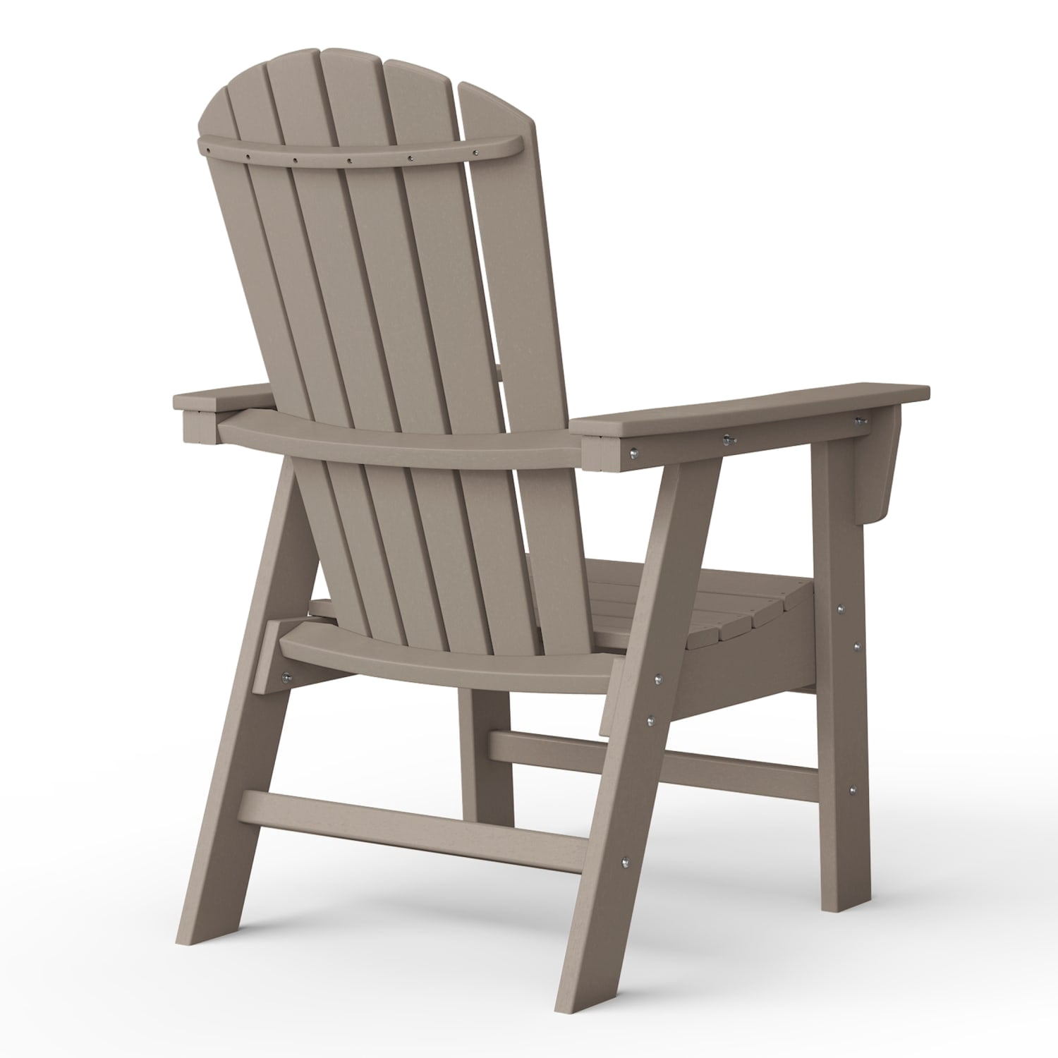 WestinTrends Dylan Outdoor Dining Chair – All-Weather Poly Lumber Adirondack Patio Chair, High Back, 330 lb Capacity, Weathered Wood