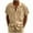 Khaki, variant on hotojiny Hawaiian Shirt for Men Fashion Stripes Cotton Linen Button down Shirts Short Sleeve Casual Summer Beach Tops with Pocket