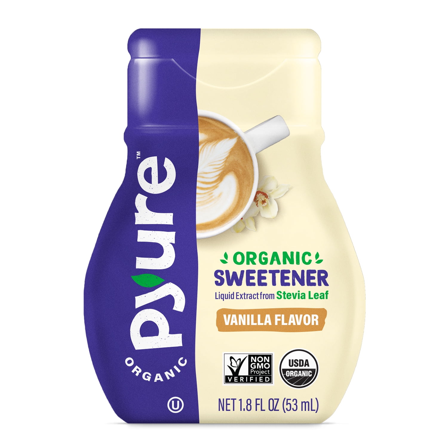 Pyure Organic Liquid Stevia Vanilla Sweetener, 1.8 Fl Oz