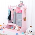 thumbnail image 5 of Juiluna Hanging Clothing Storage with Light and Mirror, Pink, 5 of 6