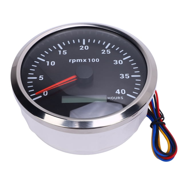 110mm 4 3 / 8in Tachometer 7 Color Backlight 4000RPM Gauge with Hour Meter for Truck Trailer RV Boat