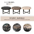 thumbnail image 6 of Wood Octagonal Vintage Patchwork Craft Farmhouse 30 Inch Wooden Table Top Cross Metal Legs Coffee Table for Living Room(Antique Wood), 6 of 7