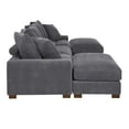 thumbnail image 3 of Wynisha 122'' Gray Modular Corduroy Sofa with Adjustable Headrests, Solid Wood Legs, Foam Coil Spring Cushions for Living Room & Home Comfort, 3 of 9