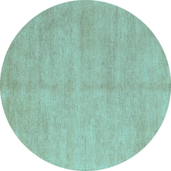 Ahgly Company Indoor Round Solid Light Blue Modern Area Rugs, 8' Round