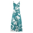thumbnail image 4 of Viikei Dresses for Women Plus Size Sleeveless Dresses,Fashion Women Summer Casual Solid V-Neck Camis Sleeveless Long Dress Blue XXL, 4 of 5
