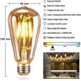 thumbnail image 4 of Bombillas Edison vintage de burbujas Luces antiguas Bombillas incandescentes de filamento LED de color blanco cálido en restaurantes, cafeterías, bares, 4 of 5