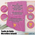 thumbnail image 2 of Toalla de baño para niños MELOCOTTON HOGAR Fucsia-Gato, 2 of 3