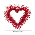 thumbnail image 3 of Heart Shaped Berry Wreath – Artificial Valentine’s Day Heart Wreath with Red Faux Berries & Greenery, Romantic Front Door & Wall Decor for Home, Mantel, Fireplace, Indoor Seasonal Decoration, 3 of 7