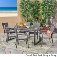 thumbnail image 3 of Christopher Knight Home Garner Outdoor 6-Seater Acacia Wood Dining Set with Wicker Chairs by, 3 of 5