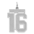 thumbnail image 1 of 925 Sterling Silver Number 16 Necklace Pendant Charm Charms, 1 of 6