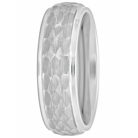 Men's Tungsten 8MM Hammered Finish Wedding Band - Mens Ring
