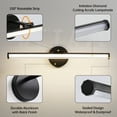 thumbnail image 2 of Black Vanity Light 18W 4000K LED Bathroom Lighting Fixture Angle Adjustable 22 Inch Modern Vanity Light Bar for Bedroom Living Room, 2 of 6