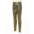 thumbnail image 2 of iiniim Girls Boys Mermaid Leggings Shiny Metallic Fish Scale Skinny Tights Yoga Dance Pants 2-12 Gold 2-3, 2 of 7
