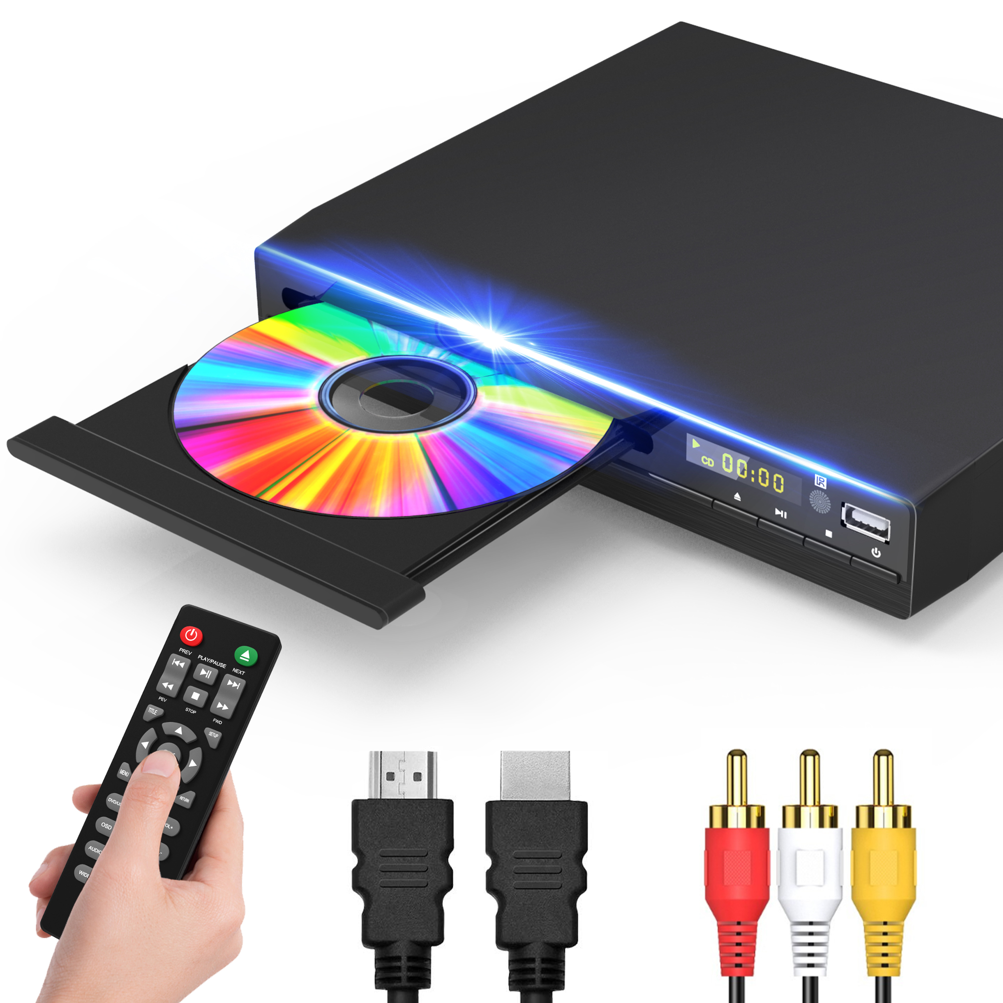 Tojock HD DVD Player, CD Players for Home, DVD Players for TV, HDMI and
