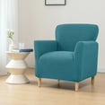 thumbnail image 2 of SHANNA Banquet Armchair Slipcovers, Knitted Jacquard Chair Covers with Arms for Living Room, NonSlip Dog Pet Friendly Furniture Protector, Blue, 2 of 9