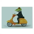 thumbnail image 2 of Animal Cutting Board, Serious Italian Frog Riding Motorcycle Fun Nature Graphic Urban Art, Decorative Tempered Glass Cutting and Serving Board, Large Size, Green Black Orange, by Ambesonne, 2 of 5