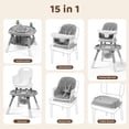 thumbnail image 5 of AILEEKISS 15-in-1 Baby High Chair, Toddler Dining Booster Seat with Activity Center, Grey, 5 of 14