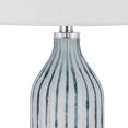 thumbnail image 3 of Benjara Lampe de Table en Verre 30 Pouces, Base Rayée, Variateur, Bleu, 3 of 4