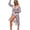 White, variant on Fewfanhot Women's Long Sleeve Bikini Set Cover-Up Two-Piece SheerMesh Swimwear Printed Bathing Suit Beach Vacation Swimsuit