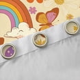 thumbnail image 4 of Homewish Lovely Daisy Flower Blackout Curtains Set of 2 (52x84 Each),Cartoon Floral Butterfly Window Curtains,Beige Orange Curtains and Drapes For Girl,Microfiber Bedroom Decor, 4 of 6