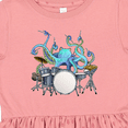 thumbnail image 4 of Inktastic Cute Blue Octopus Drumming Girls Toddler Dress, 4 of 5