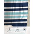 thumbnail image 6 of Sheer Curtains 45 Inch Length 2 Panels Set for Kitchen, Navy Blue Turquoise Striped Semi Sheer Curtains for Windows, Gradient Horizontal Lines Voile Window Treatments Rod Pocket Curtain, 6 of 7