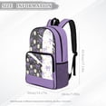 thumbnail image 7 of FKELYI Daisy Floral Purple Bow Print Clear Backpack for Elementary Student See Through School Bookbag 17 Inch Transprent Schoolbag Travel Bags Casual Daypack for Teens, 7 of 7