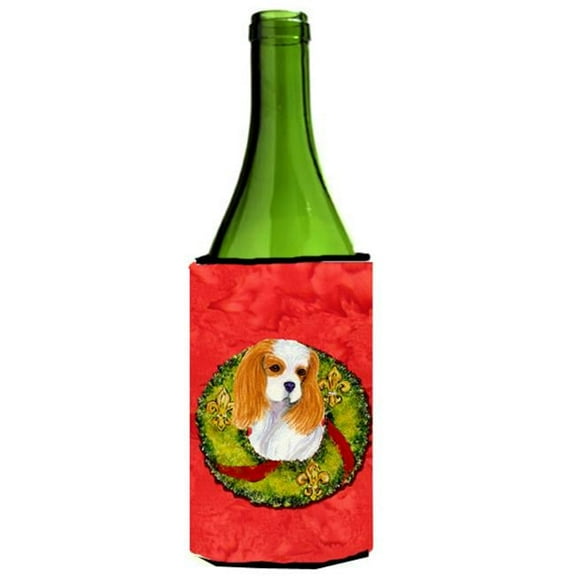 Cavalier Spaniel Cristmas Wreath Wine bottle sleeve Hugger