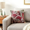 thumbnail image 2 of Violet Linen Seasonal Xmas Christmas Holiday Bliss Pattern, Polyester Tapestry Jacquard , Reclining Santa, 18 Inch x 18 Inch, Decorative Throw Pillow Cover, 2 of 4