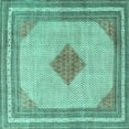 thumbnail image 1 of Ahgly Company Indoor Square Persian Turquoise Blue Traditional Area Rugs, 4' Square, 1 of 4
