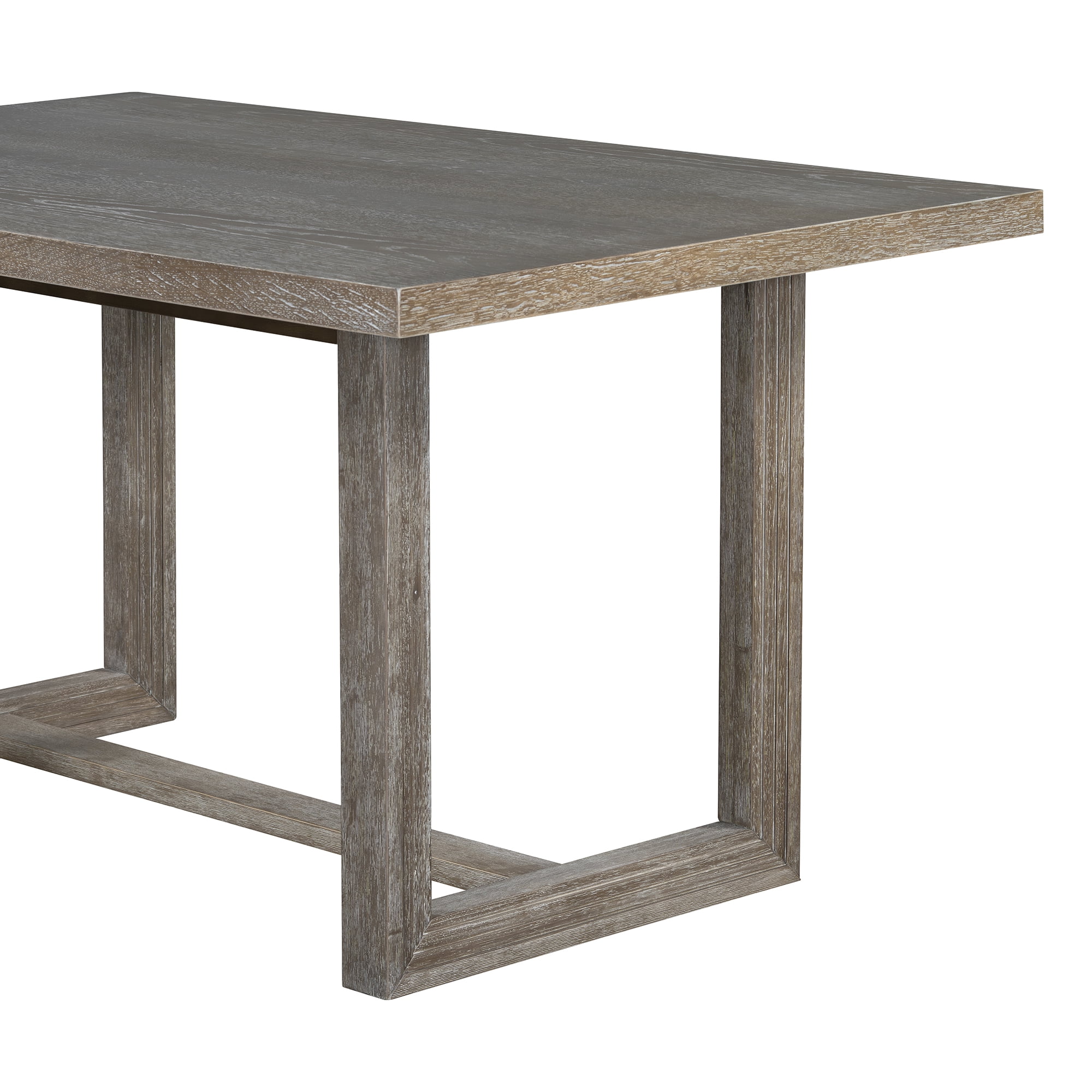 MAYEERTY 6-Piece Retro Dining Table Set for 6, 60" Wood Kitchen Table and Chairs Set of 4 with Bench Designed Trestle Base for kitchen & Dining Room (Gray)