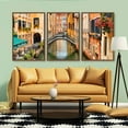 thumbnail image 3 of IDEA4WALL 3 Piece Framed Canvas Wall Art for Living Room, Bedroom Italy City Landscape Canvas Prints for Modern Home Decoration Ready to Hang, 3 of 4