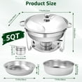 thumbnail image 4 of EVGTTI 4 Pack 5QT Round Chafing Dish Buffet Set, High Grade Stainless Steel Chafing Dish with Foldable Frame for Parties, Events, 4 of 5