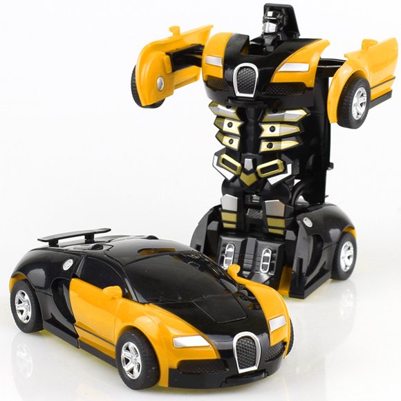 Amyove Rescue Bots Deformation Transformer Car One-Step Car Robot Vehicle Model Action Figures Toy Transform Car for Kids yellow