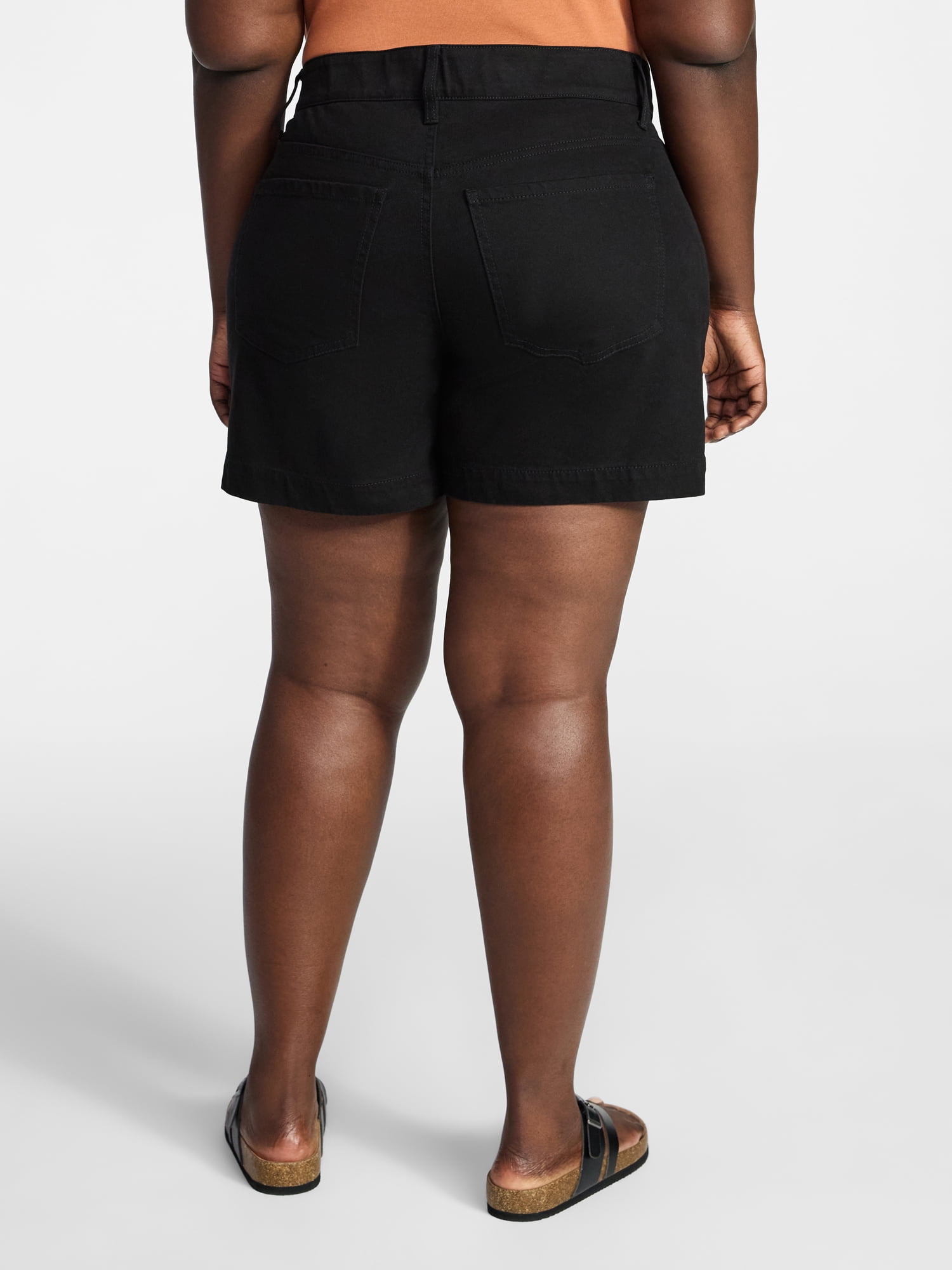 Terra & Sky Women's Plus High Rise A Line Denim Shorts, 5" Inseam, Sizes 16W-26W