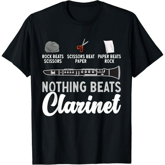 Rock Paper Scissors Nothing Beats Clarinet T-Shirt tee