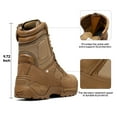 thumbnail image 2 of NORTIV 8 Men’s Military Tactical Boots Side Zip Leather Combat Work Boots Outdoor Hiking Motorcycle Response, 2 of 6