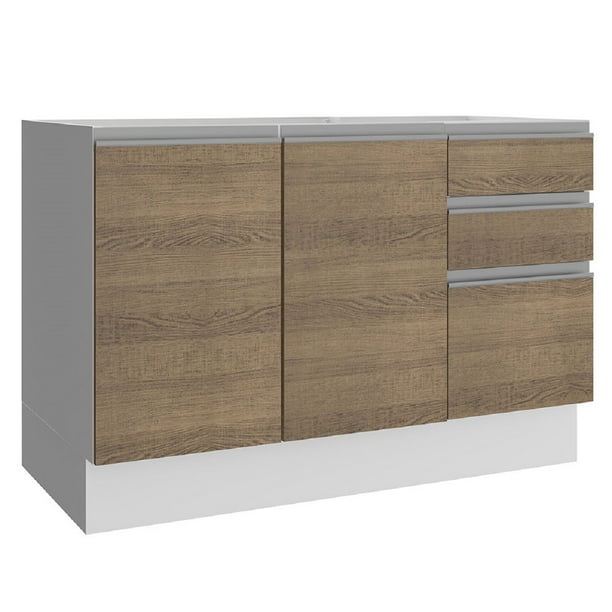 Mueble De Cocina Madesa 3 Cajones 2 Puertas 120 Cm Marron Madesa G241249BGL